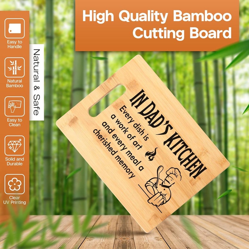 Aremdys Gifts for Dad, Birthday Gifts for Dad from Son Daughter Bamboo Cutting Board Kitchen Gift for Daddy, Valentines Day Birthday Thanksgiving Gifts for Papa Stepdad- in Dad's Kitchen - Image 3